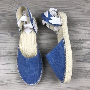 Pineapples and love denim lace up espadrilles